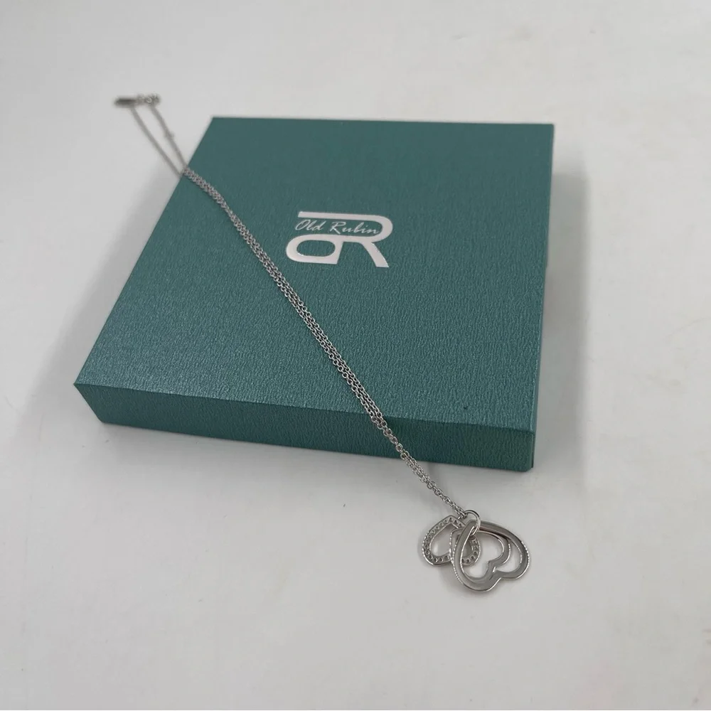 18” 925 Sterling Silver Triple Heart Silver-Tone 30th Birthday Pendant Necklace